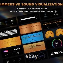 Ampapa D1 Bluetooth Amplifier HIFI TPA3255 Amp with VU Meters Display, HPF, Remote