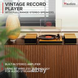 Audizio Tupelo Vinyl Record Player with Stereo Speakers & Bluetooth Home Audio
