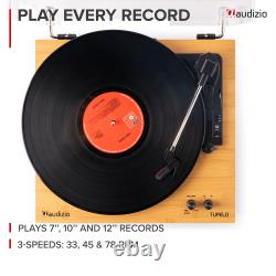 Audizio Tupelo Vinyl Record Player with Stereo Speakers & Bluetooth Home Audio