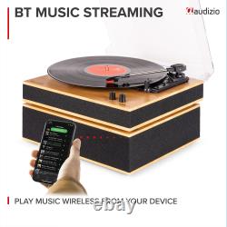 Audizio Tupelo Vinyl Record Player with Stereo Speakers & Bluetooth Home Audio