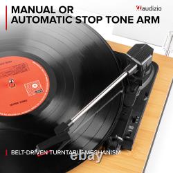 Audizio Tupelo Vinyl Record Player with Stereo Speakers & Bluetooth Home Audio