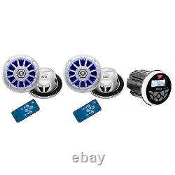 BOSS Audio Boat Marine Light Speakers (2 Pack) & Bluetooth MP3 Stereo Receiver
