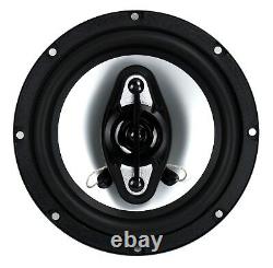 BOSS NX654 6.5 400W 4-Way Car Audio Coaxial Speakers Stereo, Black (8 Speakers)