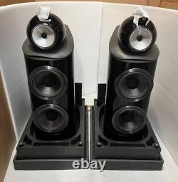 B&W Bowers & Wilkins 801 D4 stereo speakers in Gloss Black boxed idea audio