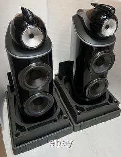 B&W Bowers & Wilkins 801 D4 stereo speakers in Gloss Black boxed idea audio