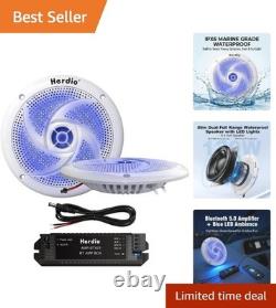 Bluetooth 5.0 6.5 Marine Speakers 240W Slim Outdoor Audio with LED Feature Bluetooth 5.0 6.5 Marine Speakers 240W Slim Outdoor Audio with LED Feature