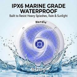 Bluetooth 5.0 6.5 Marine Speakers 240W Slim Outdoor Audio with LED Feature