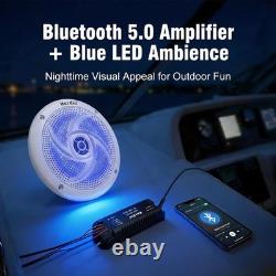 Bluetooth 5.0 6.5 Marine Speakers 240W Slim Outdoor Audio with LED Feature