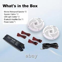 Bluetooth 5.0 6.5 Marine Speakers 240W Slim Outdoor Audio with LED Feature