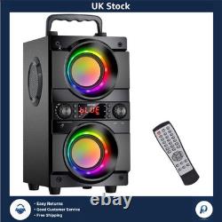Bluetooth 5.0 Heavy Bass Speaker with LED Lights for Outdoor Entertainment