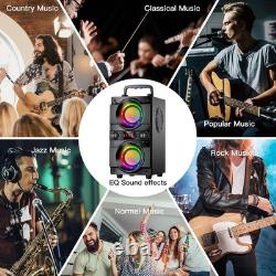 Bluetooth 5.0 Heavy Bass Speaker with LED Lights for Outdoor Entertainment