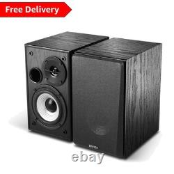 Bluetooth 5.4 Bookshelf Speakers 24W Sound, App Control & Dual Inputs
