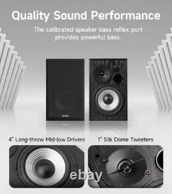Bluetooth 5.4 Bookshelf Speakers with 24W Power for Stunning Audio Experience