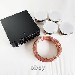 Bluetooth Ceiling Music Kit PRO Amp & 4 Low Profile Speakers Stereo HiFi Sound
