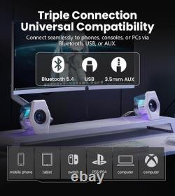 Bluetooth Computer Speakers with 7.1 Virtual Surround Sound, RGB Lighting, US