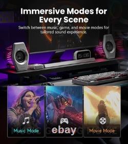 Bluetooth Computer Speakers with 7.1 Virtual Surround Sound, RGB Lighting, US