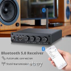 Bluetooth Digital HiFi Power Amplifier Audio Stereo 4 CH for Passive Speakers