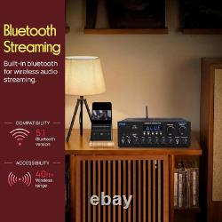Bluetooth HD Home Audio Amplifier Receiver Stereo 300W Dual Channel Sound Audio