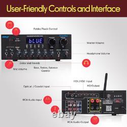 Bluetooth HD Home Audio Amplifier Receiver Stereo 300W Dual Channel Sound Audio