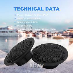 Bluetooth Marine Stereo Audio System Boat Radio, 2Pairs of Waterproof Speakers