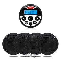 Bluetooth Marine Stereo Audio System Boat Radio and 2Pairs of Waterproof Speaker