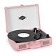 Bluetooth Record Player Vinyl Stereo Speakers Retro Audio Usb Aux Portable Pink