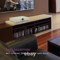 Bluetooth Sound Bar Stereo Speaker Internet DAB+ FM Radio USB Remote 50 W White