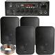 Bluetooth Sound System 4x Black 200w Wall Speakers 2 Channel Stereo Amplifier