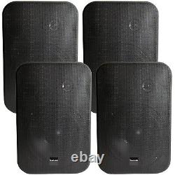 Bluetooth Sound System 4x Black 200W Wall Speakers 2 Channel Stereo Amplifier