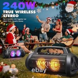 Bluetooth Speaker, 120 watts, Waterproof, 240W ULTRA-STEREO SOUND & EQ MODE