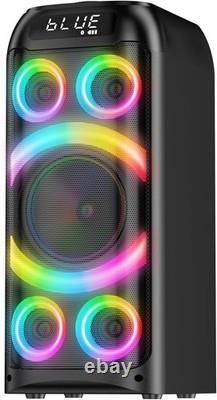 Bluetooth Speaker, 160W Peak Powerful Loud Stereo Sound Deep Bass Wireless