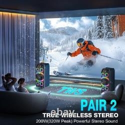 Bluetooth Speaker, 160W Peak Powerful Loud Stereo Sound Deep Bass Wireless