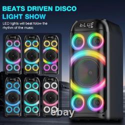 Bluetooth Speaker, 160W Peak Powerful Loud Stereo Sound Deep Bass Wireless