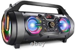 Bluetooth Speaker, 30W Wireless Portable Speakers with Subwoofer, FM Radio