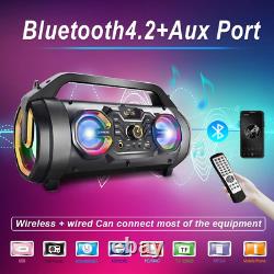 Bluetooth Speaker, 30W Wireless Portable Speakers with Subwoofer, FM Radio