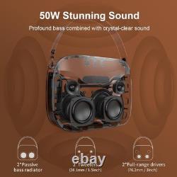 Bluetooth Speaker H100 50W Sound with Treble & Bass Adjustment Travel Ready