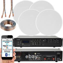 Bluetooth Stereo Sound System 100W Low Profile Ceiling Speaker Channel HiFi Amp