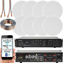 Bluetooth Stereo Sound System 120W Low Profile Ceiling Speaker Channel HiFi Amp