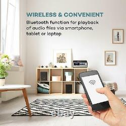 Bluetooth Stereo System Vinyl Reader Portable CD Player Hi Fi Audio Home USB LCD