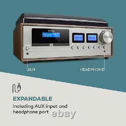Bluetooth Stereo System Vinyl Reader Portable CD Player Hi Fi Audio Home USB LCD