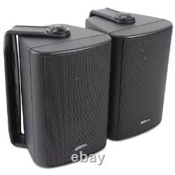 Bluetooth Wall Speaker System Wireless Amp Home HiFi Stereo Sound Black 3 x2