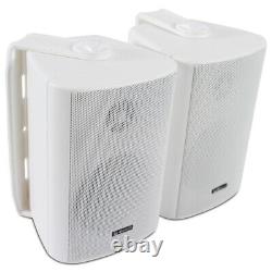 Bluetooth Wall Speaker System Wireless Amp Home HiFi Stereo Sound White 3 x2
