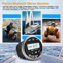 Boat Radio Gauge Style Stereo Marine Bluetooth Headunit and 6.5'' 240W Speakers