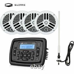 Boat Radio Waterproof Bluetooth Stereo Receiver + 6.5'' 240W Speakers + Antenna