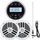 Boat Stereo Marine Audio Bluetooth Receiver + 6.5'' 240w Speakers + Antenna
