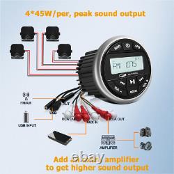 Boat Stereo Marine Audio Bluetooth Receiver + 6.5'' 240W Speakers + Antenna