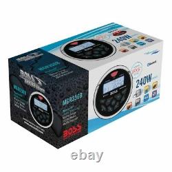 Boss Audio MGR350B 3 Gauge Hole Marine Bluetooth Stereo Boat Receiver (2 Pack)