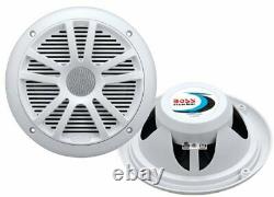 Boss Audio MR6W 6.5 180W Dual Cone Marine/Boat Speakers Stereo, White (8 Pack)