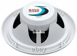 Boss Audio MR6W 6.5 180W Dual Cone Marine/Boat Speakers Stereo, White (8 Pack)