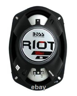 Boss Riot R94 6x9 Inch 500W 4 Way Car Coaxial Audio Speakers Stereo (8 Pack)